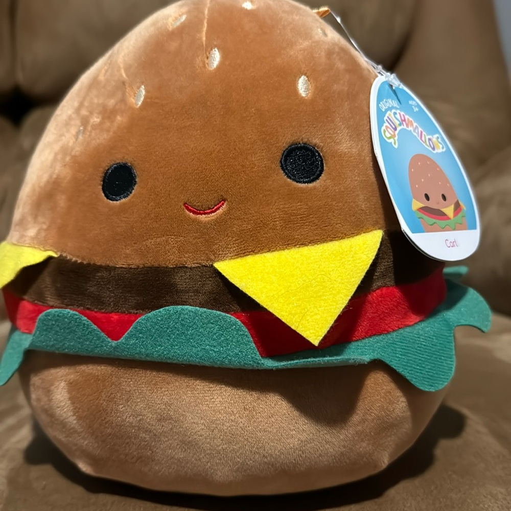 Squishmallow Carl the hamburger